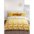 Miniatyrbild 4 av 6: Rapport Tax Dachshund Påslakan Set Enkelsäng Vit/Gul White/Yellow Single