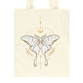 Miniatyrbild 3 av 3: Something Different Ljus Luna Moth Polycotton Tote Bag En Storlek Light Beige One Size