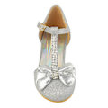 Miniatyrbild 4 av 4: Where's That From Girls Chava Bow Faux Leather Diamante Mid Hig Silver 2 UK