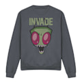 Miniatyrbild 1 av 5: Invader Zim Unisex Vuxen Invade Sweatshirt XXL Kolgrå Charcoal XXL