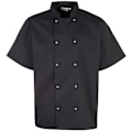 Miniatyrbild 1 av 3: Premier Unisex Studded Front Short Sleeve Chefs Jacket S Black Black S