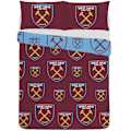 Miniatyrbild 5 av 6: West Ham United FC Vändbar Påslakan Set Enkelsäng Claret Röd Claret Red/Sky Blue Single