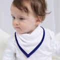 Miniatyrbild 5 av 5: Babybugz Baby Plain Bandana Bib (2-pack) One Size Vit/Nautisk Marinblå White/Nautical Navy One Size