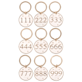 Miniatyrbild 1 av 3: Something Different Angel Number Nyckelring (Paket med 9) En Storlek C Cream/Gold One Size