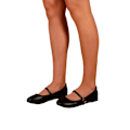 Miniatyrbild 3 av 3: Where's That From Josie Ballerina Flats i konstläder med remmar för kvinnor/damer Black 7 UK