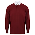 Miniatyrbild 1 av 3: Front Row Long Sleeve Classic Rugby Polo Shirt S Deep Burgundy/ Deep Burgundy/White S