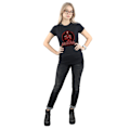 Miniatyrbild 4 av 5: Deadpool Dam T-shirt i bomull med logotyp för kvinnor/damer, M, svart Black M