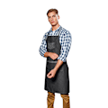 Miniatyrbild 3 av 3: Premier Unisex Domain Contrast Denim Haklappsförkläde One Size Svart D Black Denim One Size