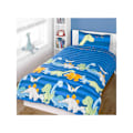 Miniatyrbild 4 av 4: Rapport Dinosaur Påslakan Set Enkelsäng Blå Blue Single