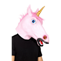 Miniatyrbild 2 av 3: Smiffys Unisex Vuxen Enhörning Latex Mask One Size Rosa Pink One Size