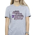 Miniatyrbild 3 av 4: Willy Wonka Dam/Damer Drömmare Text Bomull Boyfriend T-Shir Sports Grey 3XL