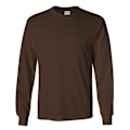 Miniatyrbild 1 av 2: Gildan Herr Plain Crew Neck Ultra Cotton Långärmad T-shirt M Dark Chocolate M