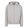 Miniatyrbild 1 av 2: Build Your Brand Unisex Vuxen Fluffig Hoodie med Full Dragkedja 4XL Ljus Light Asphalt 4XL