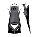 Miniatyrbild 2 av 2: Aquasphere Zip VX Träningsfenor M Svart/Grå Black/Grey M