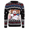 Miniatyrbild 1 av 3: Gremlins Unisex Vuxen Gizmo Popcorn Stickad Sweatshirt L Flerfärgad Multicoloured L