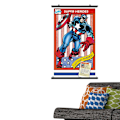 Miniatyrbild 2 av 2: Captain America Trading Card Mounted Print 40cm x 30cm Multicol Multicoloured 40cm x 30cm