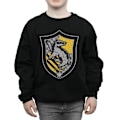 Miniatyrbild 3 av 5: Harry Potter Pojkar Hufflepuff Crest Flat Sweatshirt 9-11 År B Black 9-11 Years