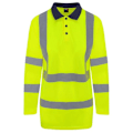 Miniatyrbild 1 av 2: PRORTX Herr Långärmad Polotröja S Hi Vis Gul/Marinblå Hi Vis Yellow/Navy S