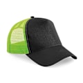 Miniatyrbild 1 av 2: Beechfield Unisex Vuxen Snapback Trucker Cap En Storlek Svart/Lime Black/Lime Green One Size