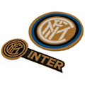 Miniatyrbild 3 av 5: Inter Milan FC strykjärnspatch-set (2-pack) One Size Beige/Bla Beige/Black One Size