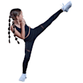 Miniatyrbild 3 av 3: Tombo Girls Panelled Leggings 5-6 år Svart Black 5-6 Years