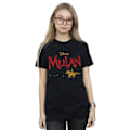 Miniatyrbild 2 av 3: Disney Dam/Kvinnor Mulan Filmlogotyp Bomull Boyfriend T-shirt Black 5XL