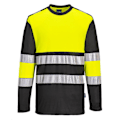 Miniatyrbild 1 av 2: Portwest Herr PW3 Bomull Hög Synlighet T-shirt 4XL Gul/Svart Yellow/Black 4XL