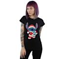 Miniatyrbild 2 av 3: Disney Dam/Kvinnor Lilo Och Stitch Stitch Jul Bomull T- Black M