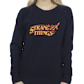 Miniatyrbild 3 av 4: Netflix Dam/Kvinnor Stranger Things Logo Breaking Sweatshirt Navy Blue 5XL