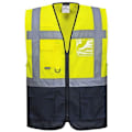 Miniatyrbild 3 av 3: Portwest Hi Vis Executive / Manager Väst / Säkerhetskläder L Gul/ Yellow/ Navy L