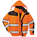 Miniatyrbild 1 av 3: Portwest Herr Klassisk Bomberjacka i Hög Synlighet för Alla Väder Orange/ Black M