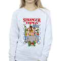 Miniatyrbild 3 av 4: Netflix Dam/Kvinnor Stranger Things Jul Affisch Sweatshirt Sports Grey L