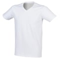 Miniatyrbild 2 av 3: Skinni Fit Men Mens Feel Good Stretch V-halsad Kortärmad T-shirt White M