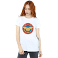 Miniatyrbild 4 av 6: Wonder Woman Dam/Damer Logotyp Bomull Boyfriend T-shirt 3XL Vit White 3XL
