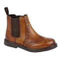 Miniatyrbild 1 av 2: Roamers Pojkar Läder Ankel Boots 2 UK Tan Tan 2 UK