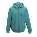Miniatyrbild 1 av 2: Awdis Plain Mens Hooded Full Zip Hoodie / Zoodie M Hawaiian Blu Hawaiian Blue M