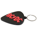 Miniatyrbild 3 av 3: AC/DC Plectrum Gummiring Nyckelring One Size Svart/Röd Black/Red One Size