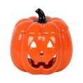 Miniatyrbild 1 av 6: Something Different Jack-O Keramisk Lykta Oljebrännare En Storlek Orange One Size