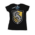 Miniatyrbild 1 av 5: Harry Potter Dam/Kvinnor Hufflepuff Crest Flat Bomull T-shirt Black S