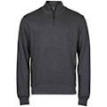 Miniatyrbild 1 av 3: Tee Jays Herr Ribber Interlock Halv Zip Sweatshirt L Mörkgrå Dark Grey L