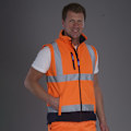 Miniatyrbild 3 av 3: Yoko Hi Vis Softshell Väst för Herr / Arbetskläder L Hi Vis Orang Hi Vis Orange/Navy L