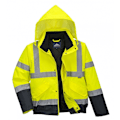 Miniatyrbild 1 av 2: Portwest Unisex Hi-Vis Bomberjacka (S463) / Arbetskläder / Säkerhet Hi-Vis Yellow/ Navy M