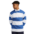 Miniatyrbild 2 av 3: Front Row Herr Stripe Sewn Rugby Polo Shirt M Vit/Royal Blå White/Royal Blue M