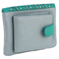 Miniatyrbild 1 av 3: Eastern Counties Leather Dam/Dam Luna Läderplånbok One S Light Grey/Turquoise One Size