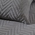 Miniatyrbild 6 av 6: The Linen Yard Tufted Chevron Påslakan Set Enkelsäng Charcoal Charcoal Single