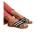 Miniatyrbild 1 av 2: Where's That From Dam/Damer Arizona Randig Crossover Rem Black/Beige 7 UK