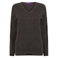Miniatyrbild 1 av 3: Henbury Dam/Damer Bomull Akryl V-ringad Sweatshirt 3XL Grå Grey Marl 3XL