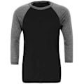 Miniatyrbild 1 av 3: Canvas Unisex Vuxen 3/4 Ärms Baseboll T-Shirt M Svart/Djup Heather Black/Deep Heather M