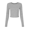 Miniatyrbild 1 av 4: Bella + Canvas Dam/Dam Långärmad Crop Top 10 UK Athlet Athletic Heather Grey 10 UK