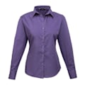 Miniatyrbild 1 av 3: Premier Dam/Kvinnor Poplin Långärmad Blus 12 Lila Purple 12